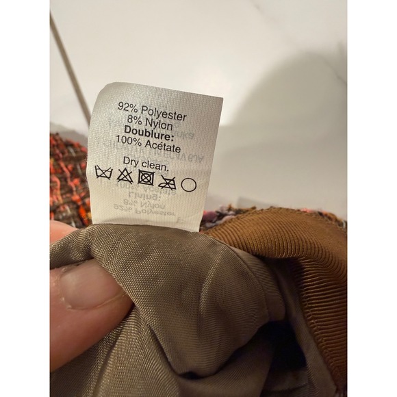 J. CREW The Pencil Skirt Tweed Orange Brown Multi Color‎ Size 2 - Picture 9 of 9